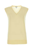 Bottega Veneta Women Pastel Yellow Cotton Blend Vest