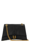 Balenciaga Women Black Leather Medium Crush Shoulder Bag