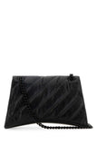 Balenciaga Women Black Leather Medium Crush Shoulder Bag