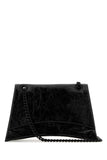 Balenciaga Women Black Leather Medium Crush Shoulder Bag