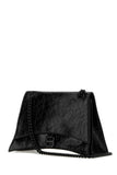Balenciaga Women Black Leather Medium Crush Shoulder Bag