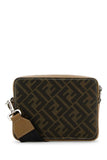 Fendi Men Embroidered Canvas Camera Crossbody Bag