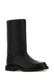 Fendi Men Black Leather Frame Boots