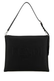 Fendi Men Black Leather Fendi After Fendi Roma Shoulder Bag