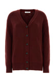 Salvatore Ferragamo Women Burgundy Cashmere Blend Cardigan