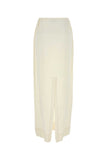 Prada Women Ivory Linen Skirt
