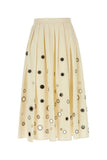 Prada Women Cream Cotton Skirt