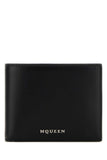 Alexander Mcqueen Men Black Leather Wallet