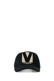 Valentino Garavani Women Black Cotton Baseball Cap