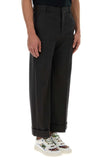 Valentino Garavani Men Charcoal Wool Pant