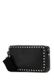 Valentino Garavani Men Black Leather Rockstud Crossbody Bag