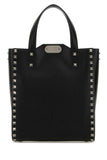 Valentino Garavani Men Black Leather Rockstud Handbag