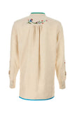 Valentino Garavani Men Ivory Linen Shirt