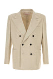 Valentino Garavani Men Beige Linen Blend Blazer