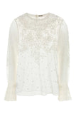 Bode Women White Mesh Middlemist Blouse
