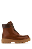 Prada Men Caramel Leather Ankle Boots