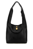 Saint Laurent Women Black Leather Tanger Shopping Bag
