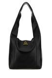 Saint Laurent Women Black Leather Tanger Shopping Bag
