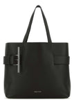Alexander Mcqueen Women Black Leather T-Bar Shopping Bag