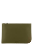 Alexander Mcqueen Men Olive Green Leather Large Sling Pouch