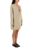 Versace Women Melange Beige Wool Blend Sweater Dress