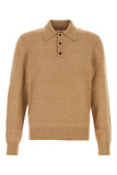 Salvatore Ferragamo Men Stretch Camel Blend Polo Shirt