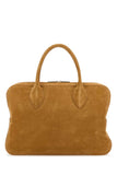 Salvatore Ferragamo Women Camel Suede Medium Handbag