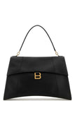 Balenciaga Women Black Leather Large Hourglass Soft Handbag