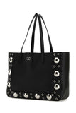 Valentino Garavani Women Black Leather Vlogo Signature Shopping Bag
