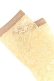 Valentino Garavani Women Cream Stretch Lace Socks