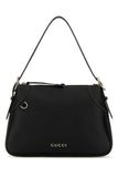 Gucci Women Black Leather Medium Gg Emblem Shoulder Bag
