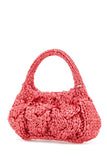 Jw Anderson Women Fuchsia Raffia Small Cable Handbag