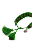 Prada Women Two-Tone Suede And Fabric Bracelet