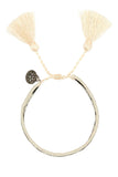 Prada Women Two-Tone Suede And Fabric Bracelet