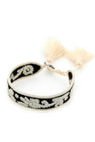 Prada Women Two-Tone Suede And Fabric Bracelet