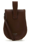 Prada Women Brown Leather Crossbody Bag