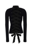 Balenciaga Women Black Stretch Viscose Blend Top