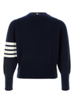 Thom Browne Men Navy Blue Cashmere Sweater