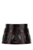 Prada Women Dark Brown Leather Hat