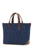 Fendi Men Embroidered Denim Handbag