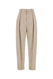 Bottega Veneta Women Melange Beige Viscosa Blend Pant