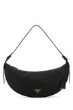 Prada Women Black Leather Large Prada Demi-Lune Crossbody Bag
