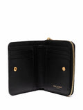 Saint Laurent Women Cassandre Matelassé Compact Zip Around Wallet In Grain De Poudre Leather