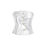 Ganni Foil Corsage Denim Top Women