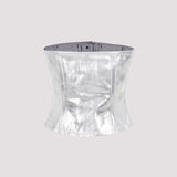 Ganni Foil Corsage Denim Top Women