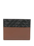 Fendi Men Leather And Ff Canvas Squared Card Holder