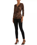 Lauren Ralph Lauren Ocelot-Print Stretch Jersey Top