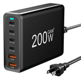 200W Fast Wall Charger with 6 Charging Ports Desktop USB Charging Station