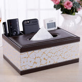 Multifunctional leather tissue box