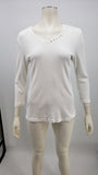 Karen Scott Long Sleeve Embellished Blouse , Size Medium